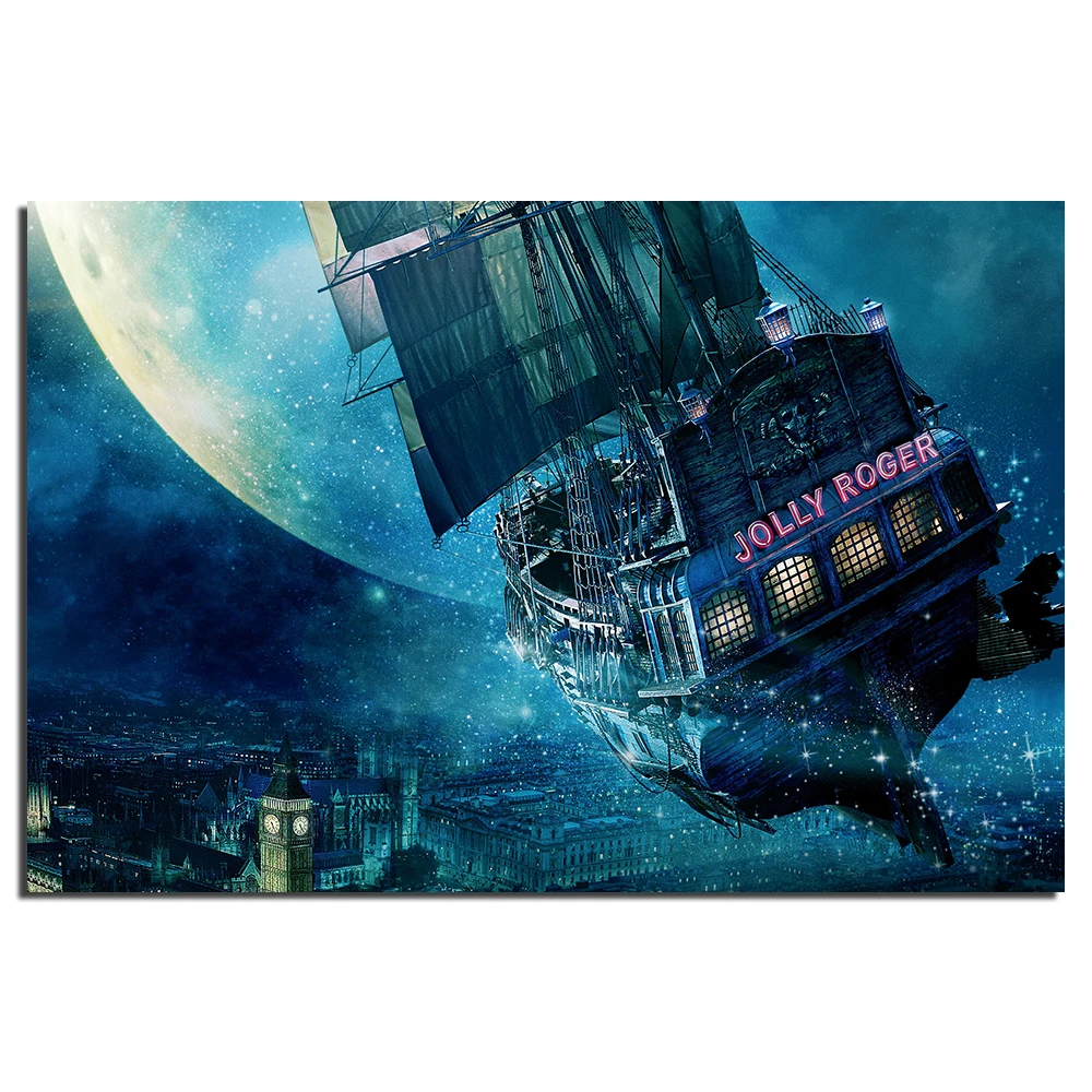 Jolly Roger корабль Питер Пэн кино плакат холст ткань печать для домашнего декора