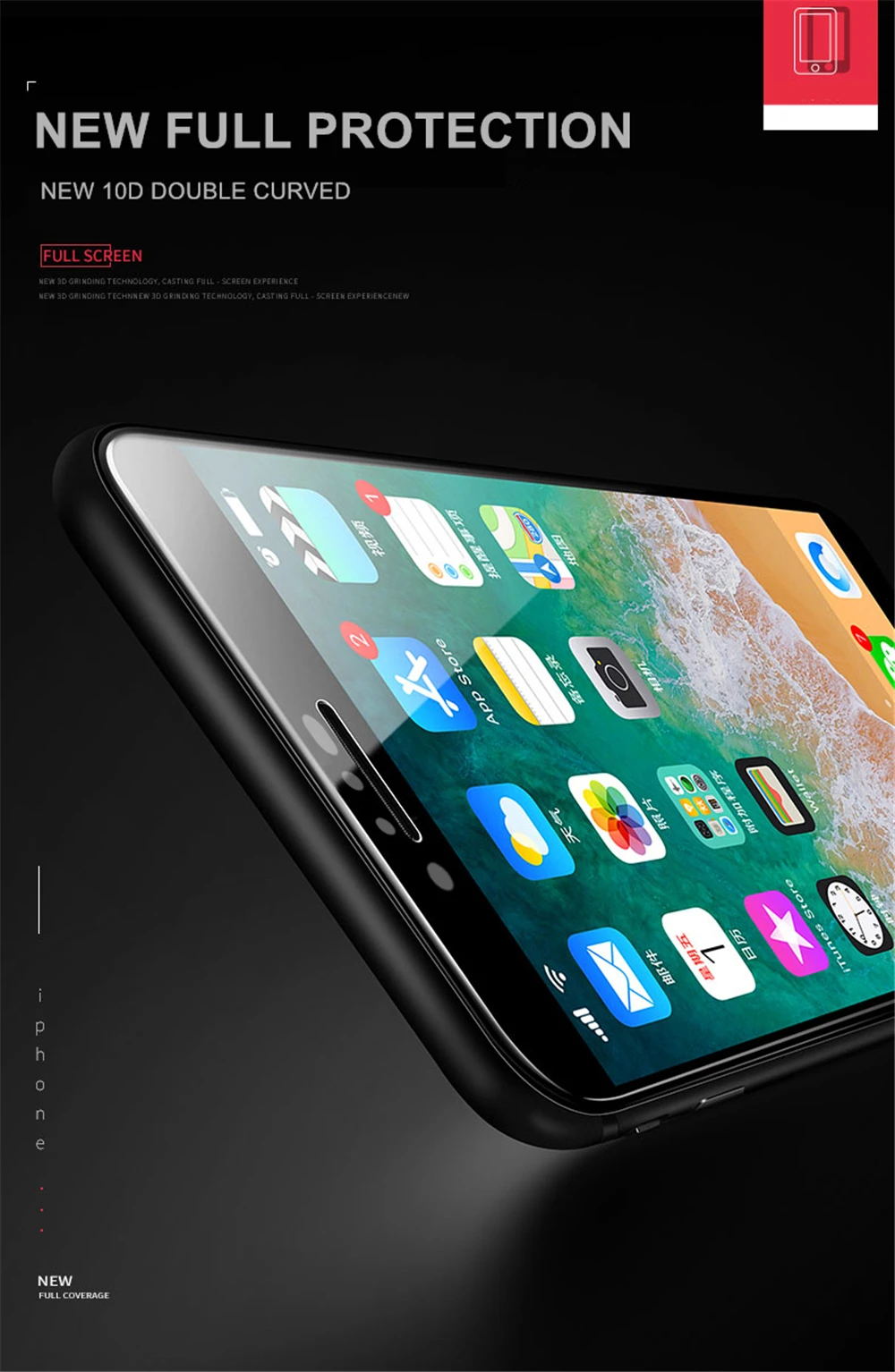 10D закаленное стекло для iPhone X 7 8 6S Plus защита экрана полное покрытие Защитное стекло для iPhone 6 XR XS 11 Pro Max пленка