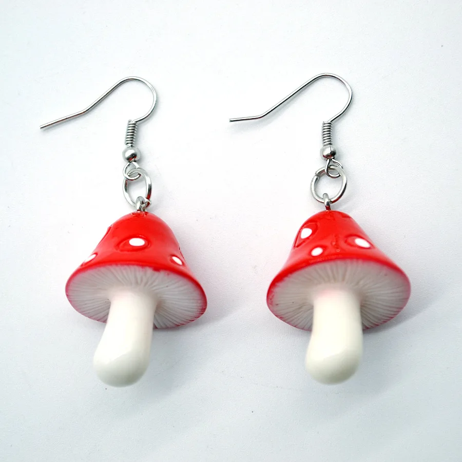 Детские серьги в виде грибов|christmas earrings|orecchini pendentipendenti orecchini |