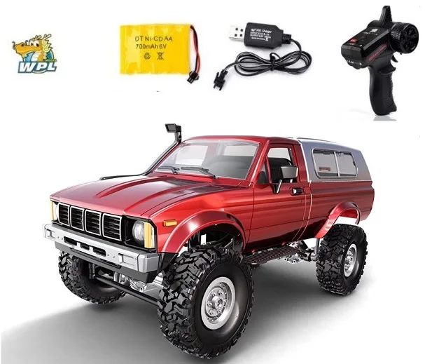 Red RTR Обновление WPL C24 RC автомобиль 1:16 4WD радио управление внедорожный мини автомобиль RTR Рок Гусеничный электрический багги движущаяся машина дети играть RC автомобили - Цвет: Red RTR
