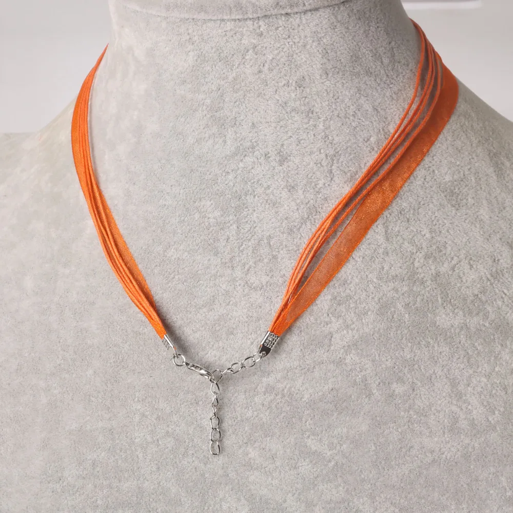 Популярные цветные детские веревки ожерелье регулируемая лента из органзы + воск