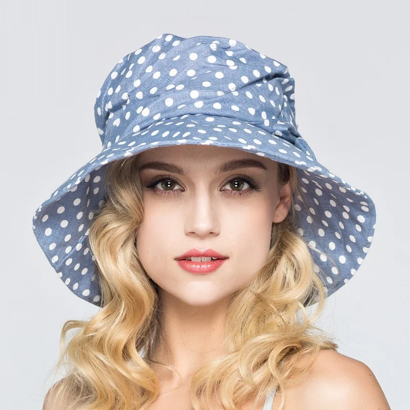 Шляпа Женская хлопковая с широкими полями Модная Складная Панама от солнца