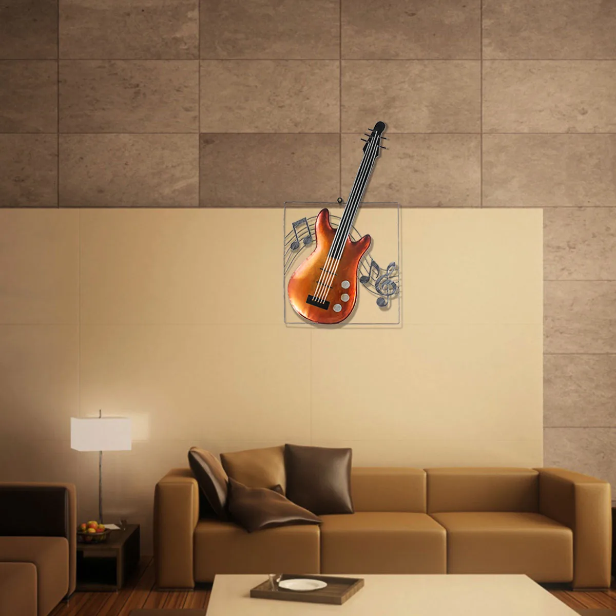 

Tooarts Guitar Musical Elements Figurine Ornament Modern Metal Home Decor Wall Hangings Decor Music Theme Instrument Craft Gift