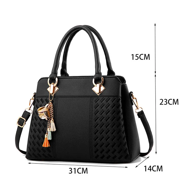 Новая мода кисточкой цепи нитки узор из искусственной кожи женские сумки Bolsos Mujer