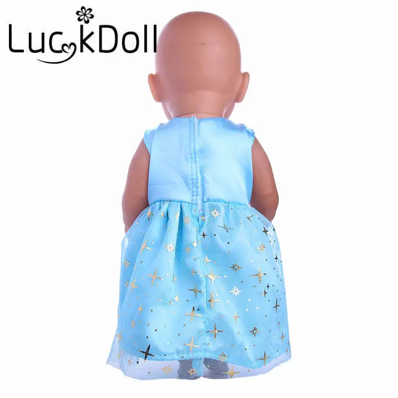 Шифоновое платье LUCKDOLL с принтом подходит для 18 дюймовых американских кукол 43 см