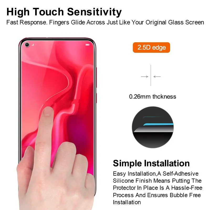 Закаленное стекло для huawei Nova 5 Pro защита экрана 9 h Защитная стеклянная Передняя