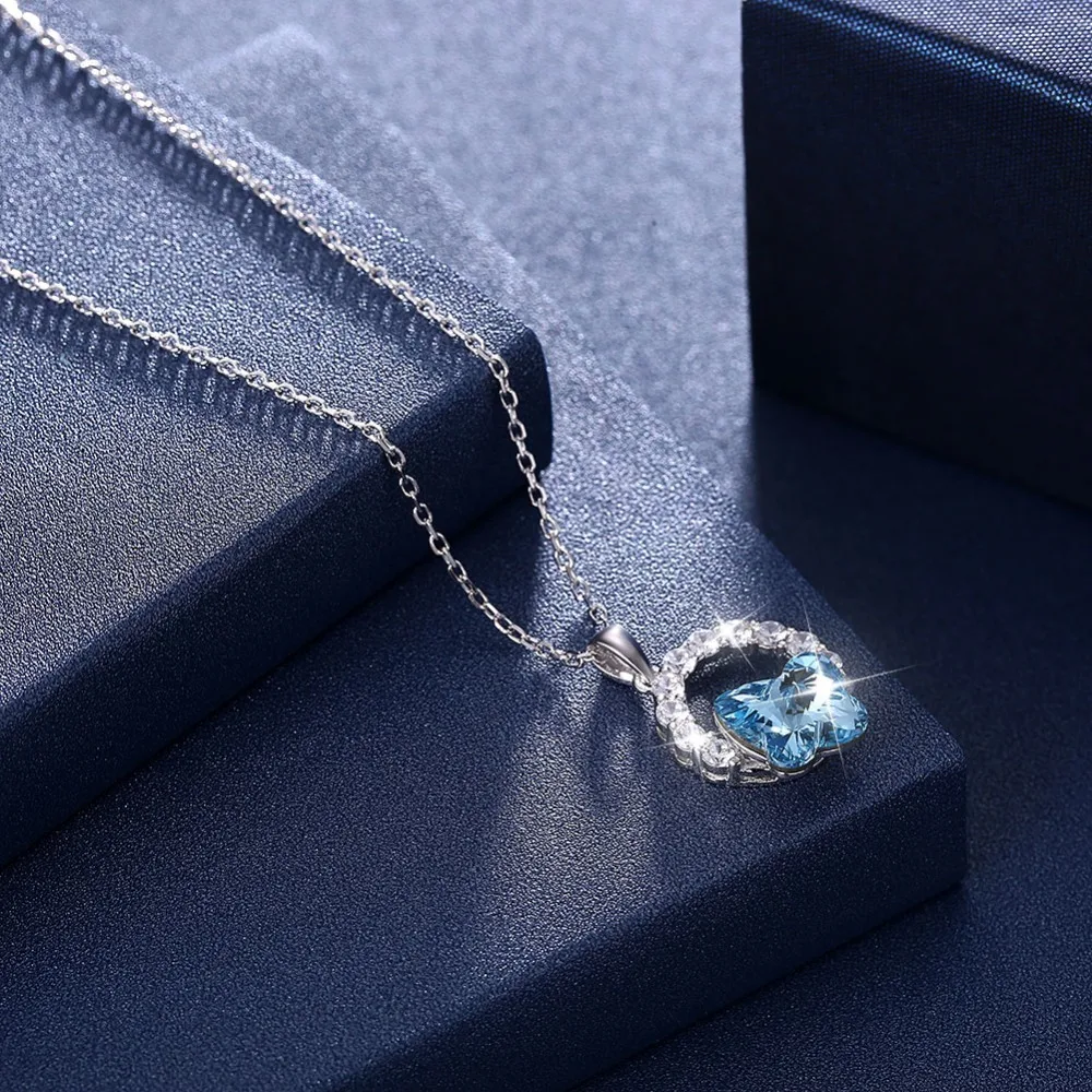 Женское Ожерелье с кристаллами от Swarovski Lekani изысканное ювелирное изделие кулон