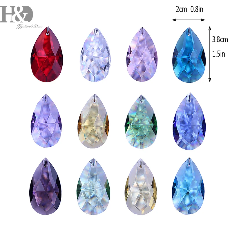 H &amp D 38 мм многоцветные хрустальные призмы Suncatcher Висячие орнаменты фэн шуй