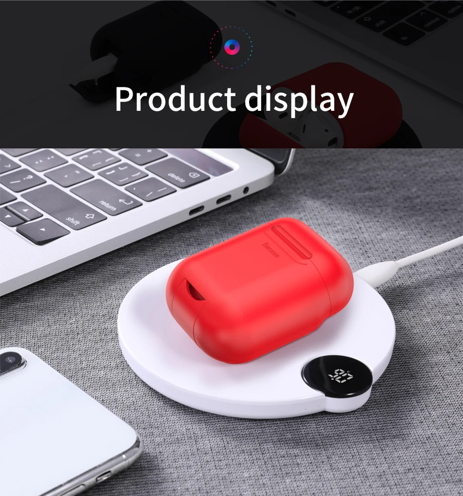 Baseus беспроводной зарядный приемник для AirPods ТПУ силиконовый ультра тонкий чехол для Apple Airpods Беспроводная Подставка для зарядки