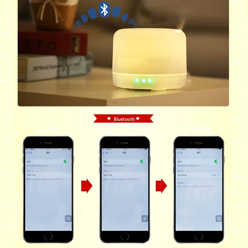 GXZ 500 мл Арома диффузор Bluetooth динамик ультразвуковые ночные светильники