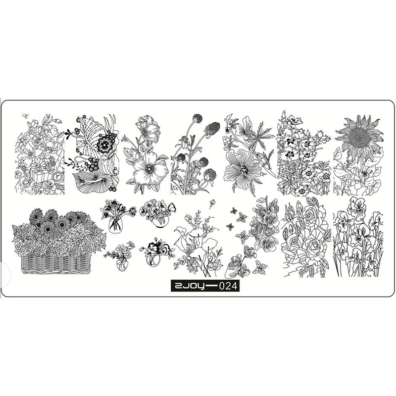 

2021 New Style Nail Stamping Plates Positive Sunflower Nail Art Stamp Stamping Template Image Plate Stencil Nails Tool ZJOY-024