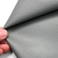 pure color litchi pattern printed pu faux leather grey synthetic leather upholstery fabric handmade diy sewing artificial cloth