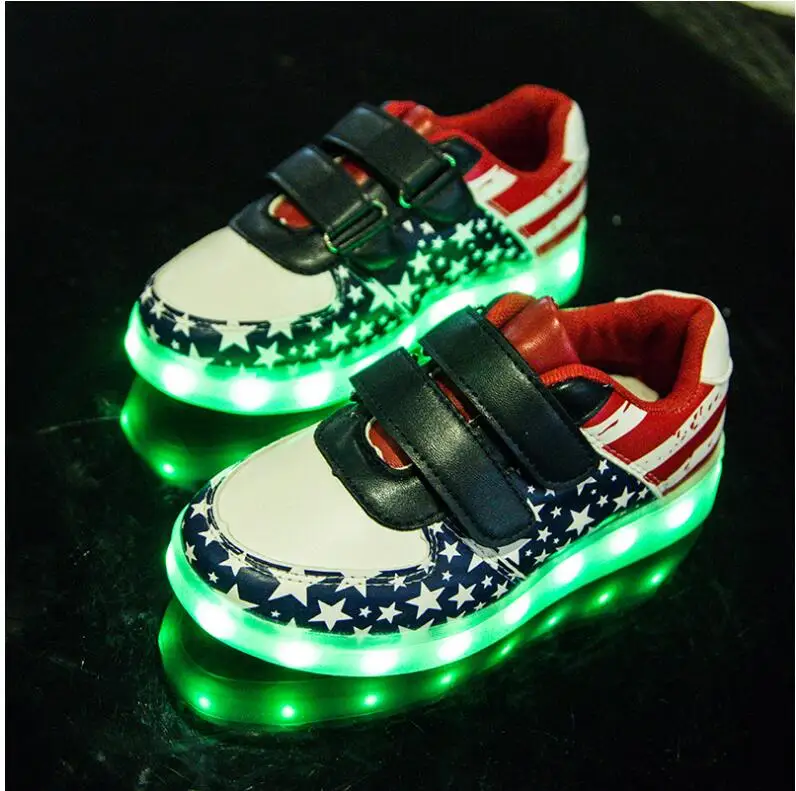 USB Charger children led shoes for Boy&ampGirl glowing sneakers Kids Light Up slippers Casual Luminous Sneakers | Детская одежда и