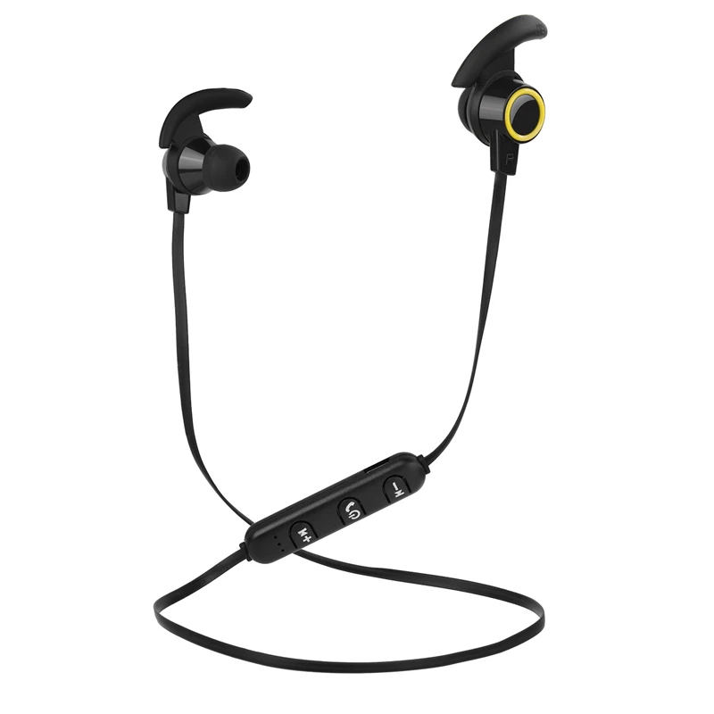 black yellow Bluetooth спортивные наушники, гарнитура, водонепроницаемый 4,2 Магнитный микрофон для iPhone X XS Max 6 8 samsung S8 S9 huwai p20 - Цвет: black yellow