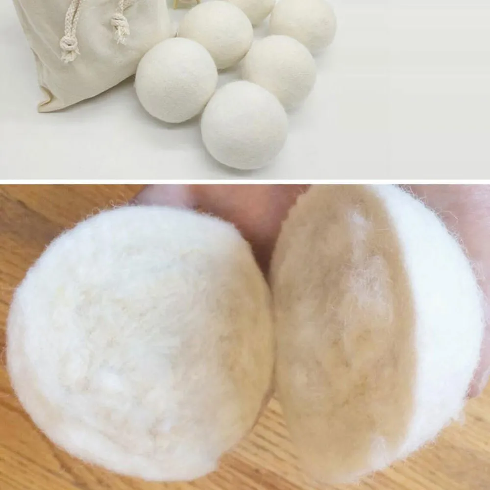 

Sheep 6-pack Premium Wool Dryer Balls Reusable Natural Fabric Softener 6cm Organic Wool Dryer Balls Easy To Handle 2021