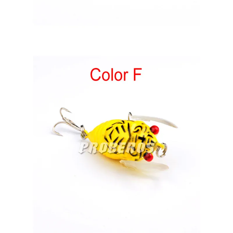 F 1 шт 4 см 5,9 г Topwater реалистичные насекомые рыболовные приманки Cicada приманки рыболовные приманки для BassPike Карп воблеры рыболовные снасти - Цвет: F