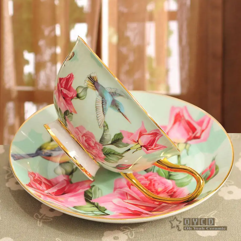 Фарфоровая чайная чашка и блюдце комплект из ультратонкой фарфоровой чашки с