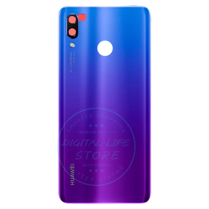 Для huawei Nova 3 задняя крышка батареи корпус камера Стекло huawei Nova3 задняя батарея замена двери Ремонт Запчасти