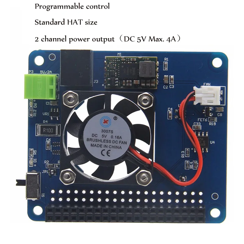 Raspberry Pi 3 Model B+ Программируемый адаптер POE, Умный вентилятор с контролем температуры+ плата питания, комплект 6V~ 14V | DC 5V Макс. 4A