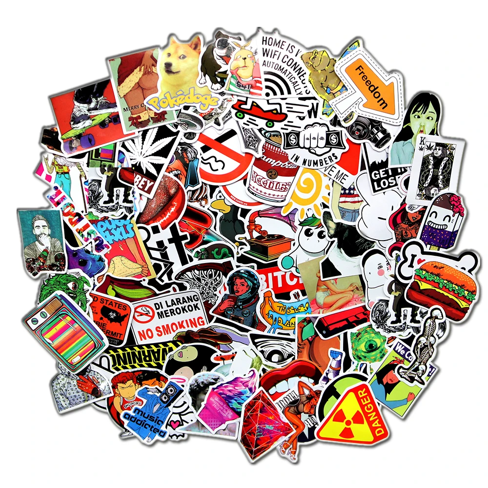 100 шт. смешанные наклейки забавная игрушка для багажа ноутбука игрушечные