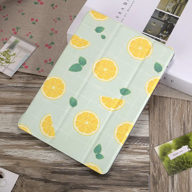 Ультра тонкий умный чехол для iPad Air 1/2, iPad, чехол-подставка для iPad 234 mini, автоматическое Пробуждение/выключение - Цвет: Lemons For Air 1