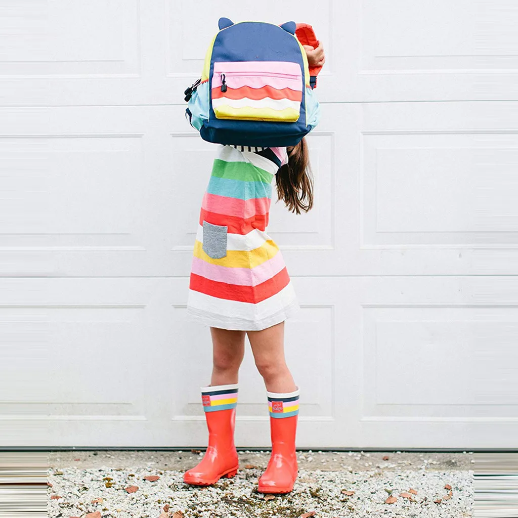 Baby girl dress Toddler Girls Striped Pocket Long sleeve Princess Casual Dress Outfits Girl clothes vestidos Dropshippping | Детская