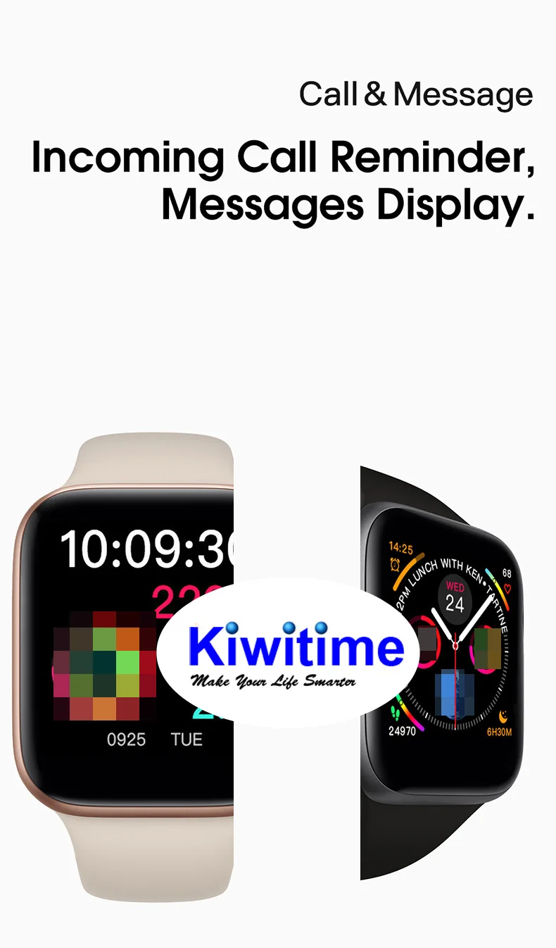 KIWITIME Смарт Браслет для проверки сердечного ритма 8 Bluetooth подключен 44 мм Smartwatch для iOS iPhone 4 5 6 7 huawei sony Android телефон Apple часы