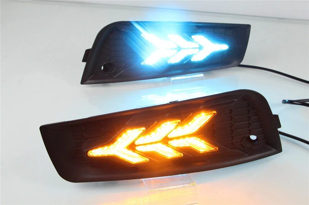 Csgjmy 2 шт. для chevrolet cruze 2009 2010 2011 2012 2013 DRL Дневной светильник колпак противотуманных фар с желтым сигналом поворота