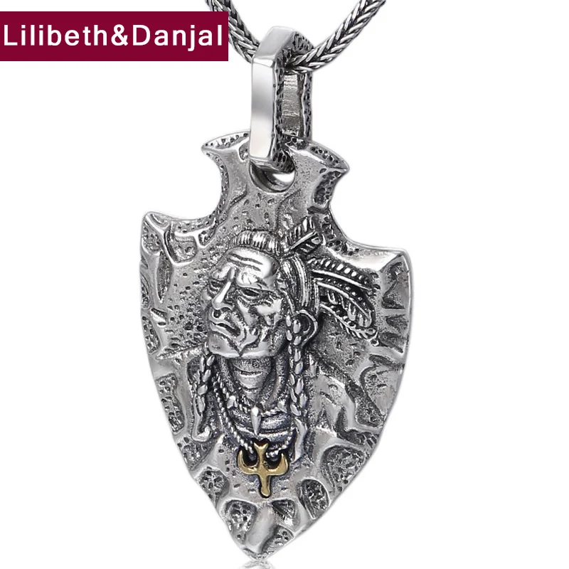 2019 Этнический индийский подвеска "Летящий орел с пером" 100% серебряное украшение для мужчин и женщин, ожерелье моды P25.