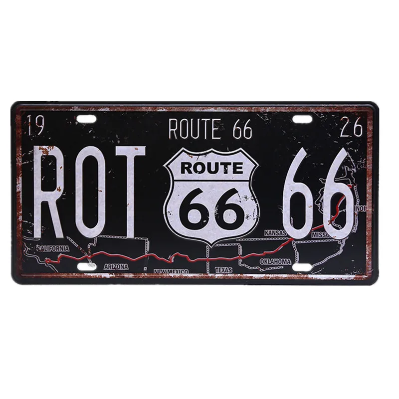 3 Американские винтажные металлические жестяные знаки Route 66 автомобильный номер номерной знак пластинчатая доска плакат Бар Клуб стена гараж картина для оформления дома 15*30 см - Цвет: 3
