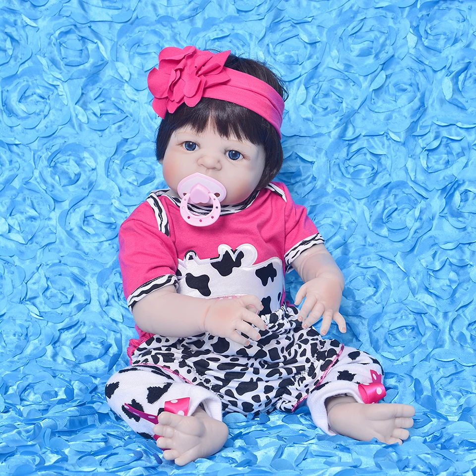 Полностью силиконовый виниловый Новорожденный ребенок 23 дюйма Реалистичная