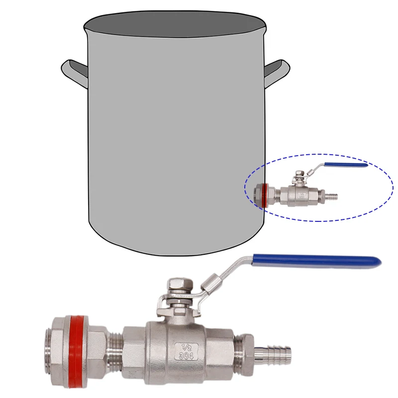 Weldless 304 SS шаровой клапан со шлангом подходящие для пивоварни оборудование