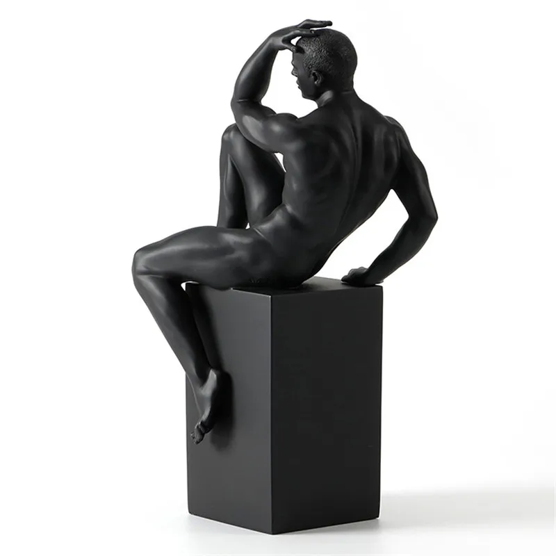 

Resin Thinker Body Art Mold Nude Male Masculine Gas Decoration Silicone Mold Creative Home Accessories L3146