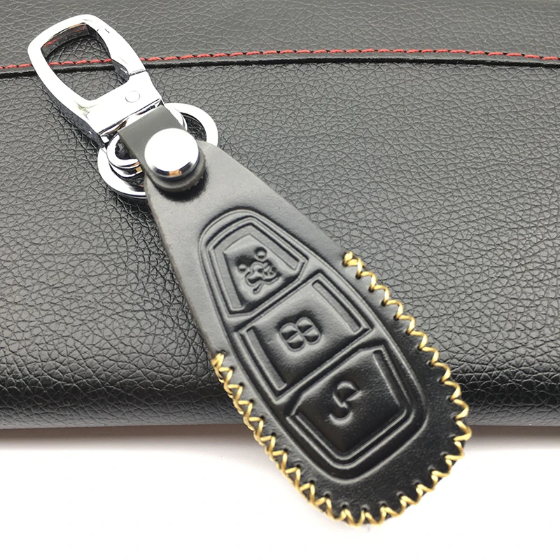 Кожаный чехол для ключа Ford Focus 3 MK3 ST RS Ecosport Kuga Escape Fiesta|3 keys|cover forcover for key |