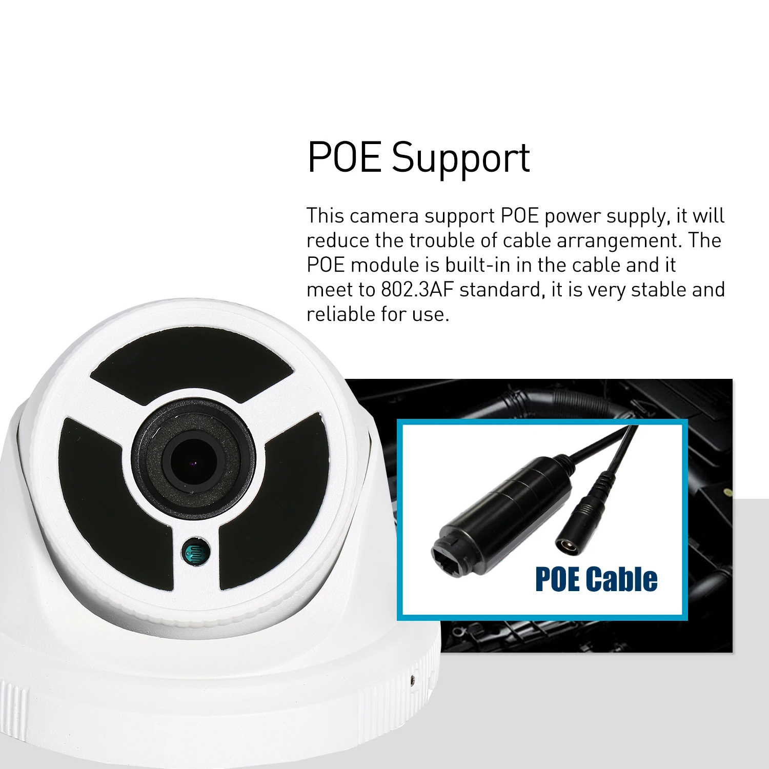 Инжектор POE Водонепроницаемый FHD 1080P IP Камера на открытом воздухе 30 ИК