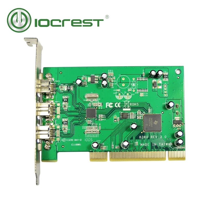 IOCREST Ti8280 чипсет ieee 3-портовый 1394b Firewire 800 PCI карта | Компьютеры и офис