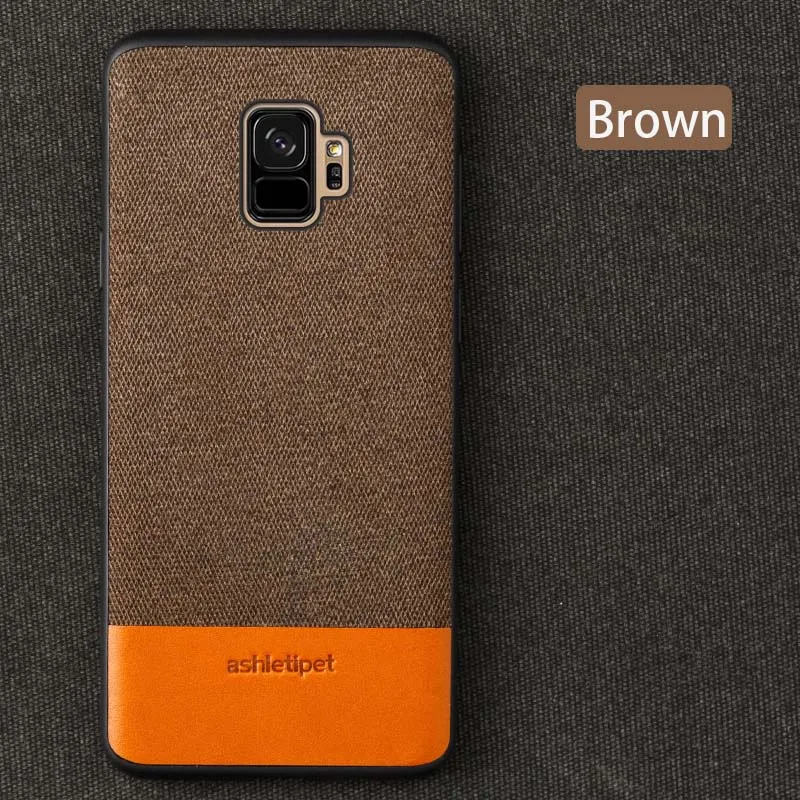 Тканевый прошитый воловья кожа чехол для телефона для samsung Galaxy A70 A9 J7 все включено анти-падение для samsung Galaxy note 10 чехол - Цвет: Темно-коричневый
