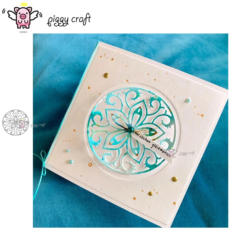 Piggy Craft metal cutting dies cut die mold Round garland frame Scrapbook paper craft knife mould blade punch stencils | Дом и сад