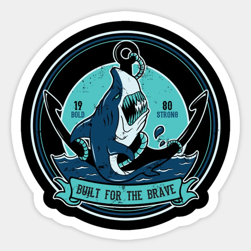 1 шт. мультяшная наклейка в виде акулы для ноутбука автомобильный рюкзак