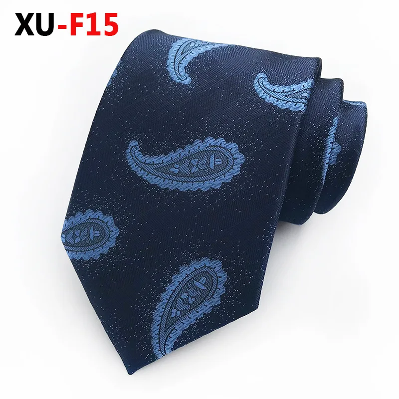 XU-F15 Новые мужские модные галстуки Пейсли классические цветочные полосатые клетчатые жаккардовые галстуки деловые роскошные галстуки для свадебной вечеринки - Цвет: XU-F15