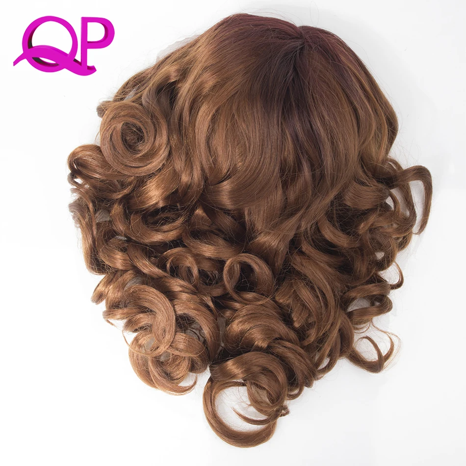 Qphair короткие парики Боба для женщин Lose Wave синтетический парик фронта шнурка L Shapped с натуральной линией волос для вечерние/косплей парик