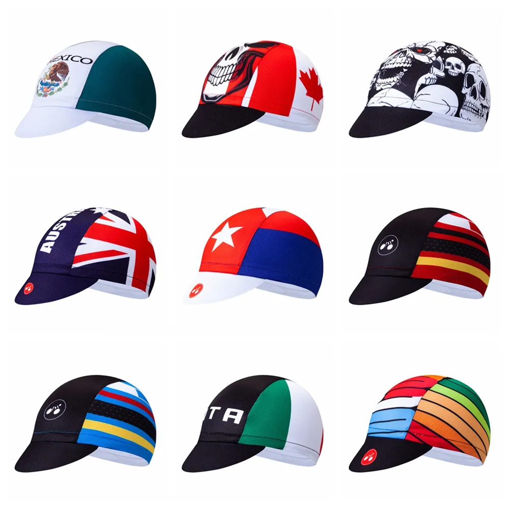 Uk USA Bike Hat Cycling Cap Women Men Bicycle bandana hats Ciclismo Sun UV Hat MTB Team Pro Headband Headwear cap 2021 Blue red