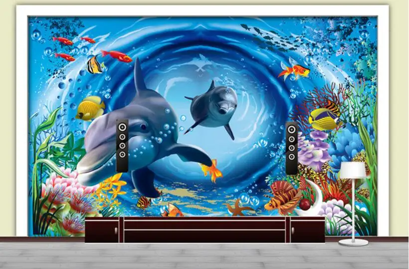 Beibehang обои висит на стене 3D подводный мир мультфильм детский дом настенные фрески 3d обои папье peint