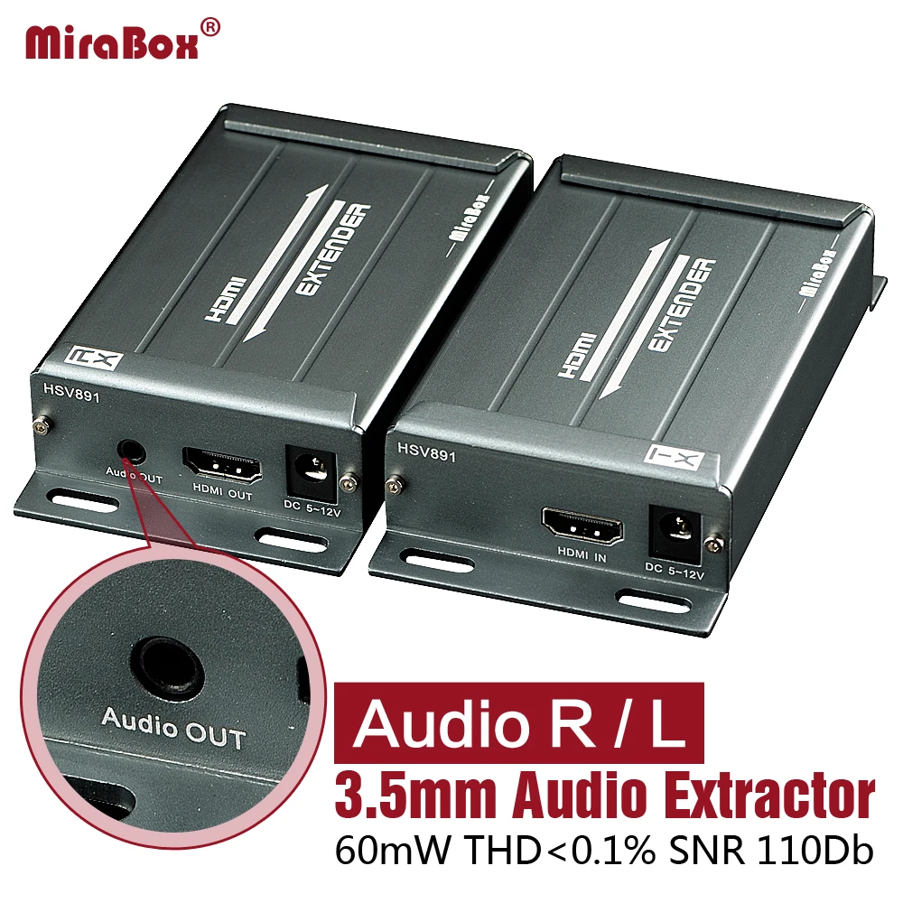 

MiraBox HSV891 HDMI extender over TCP/IP with Audio Extractor HDMI Extender 1080p HDMI extender via Rj45 HDMI Extender Cat5