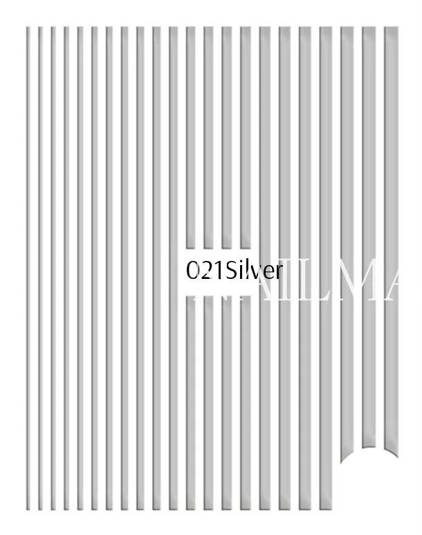 021 Silver 1 лист золотой серебряной полосой линий 3D стикер для дизайна ногтей клейкая лента наклейка наклейки для маникюра украшения для ногтей - Цвет: 021 Silver
