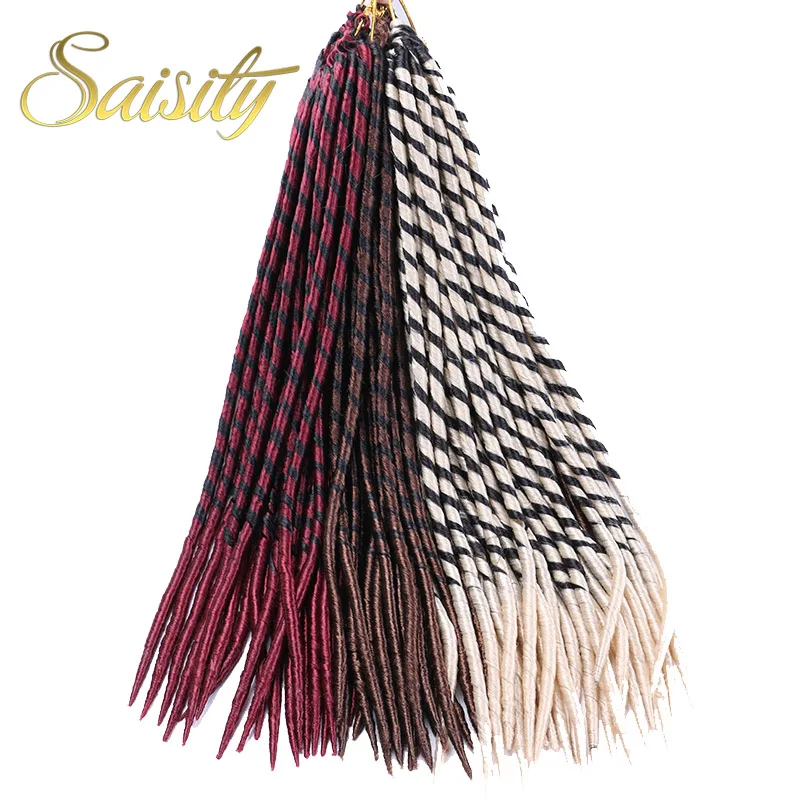 Saisity, на крючках, косички, искусственные локоны в стиле crochet волосы 1" 18" 24 шт./пакет коричневый цвет синтетические волосы плетение волос дреды