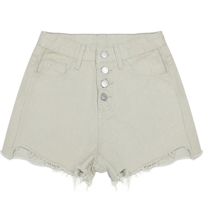 Women Denim Shorts 2018 Summer Fashion High Rise Vintage Cut Off Raw Button Fly Frayed Short Jean Hot Pants Black Blue White |