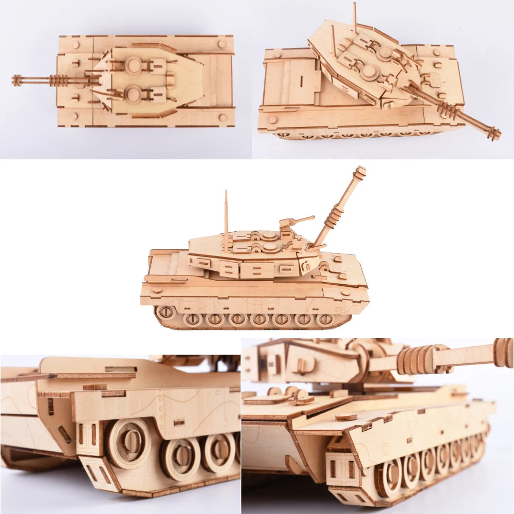 3D деревянные головоломки игрушки головоломка Танк модель головоломки Монтессори Обучающие творческие ремесла подарок для детей взрослых
