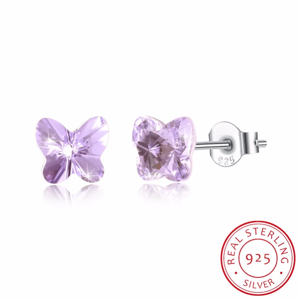 Женские серьги бабочки LEKANI роскошные из стерлингового серебра 925 пробы с