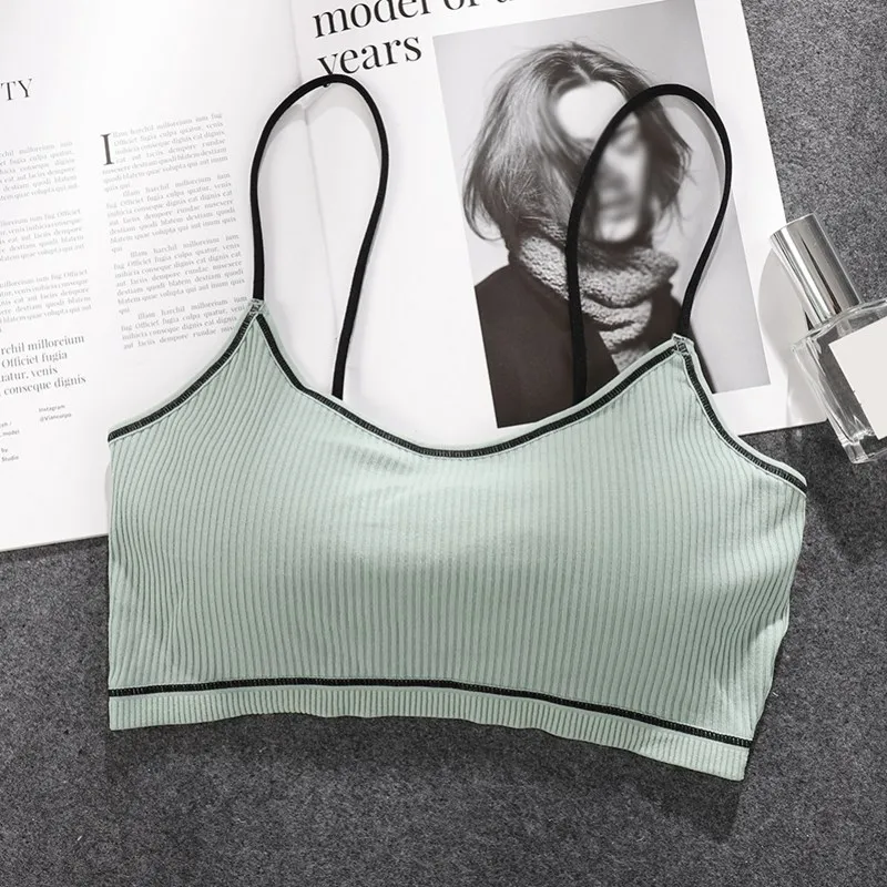 Для женщин Bralette короткий топ, бюстгальтер без косточек бюстгальтер Топ груди Pad носить нижнее бельё для девочек без бретелек Топ